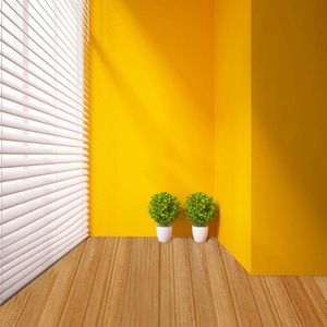 Indoor Photo Backdrop Backgrounds for Children Solid Yellow Color Walls White Blinds Window Studio Wedding Photography Backdrops Wood Floor