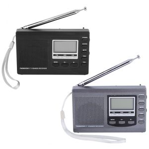 Freeshipping Portable Radio DSP FM / MW / SW Receiver Emergency Radio with Digital Alarm Clock FM Radio FM Receiver