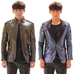 jaqueta de cor casaco masculino traje homens dança outerwear nightclub festa de natal fase trajes para cantores moda magro