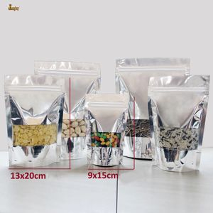Wholesale storage windows for sale - Group buy gift bags sizes clear windowed aluminum foil stand up zip lock bag self seal zipper food storage retail packaging pouch
