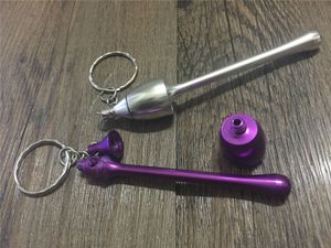 high quality Filter cartridge Keychain Protable tobaccospoon pipes Aluminum metal smoking pipe Mushroom Fashion Gift