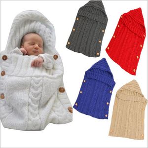 Baby Knitted Blankets Newborn Handmade Sleeping Bags Toddler Winter Wraps Photo Swaddling Nursery Bedding Stroller Cart Swaddle Robes B2967