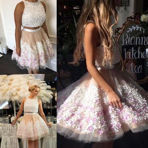 Wholesale junior dresses for graduation resale online - 2017 Two Piece Short Junior Homecoming Dresses Appliques Sleeveless Mini Prom Cocktail Gowns Custom Made Graduation Party Dress