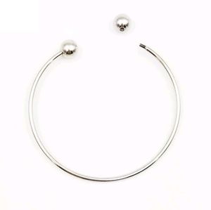 Special Design Stainless Steel DIY Open Women Cuff Bangle 60MM Screw Removable for European Beads Charm Bracelet