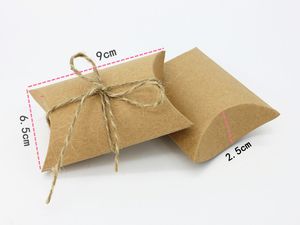 Hurtownie-vintage biały khaki liny cukierki czekoladowy papier pudełko pudełko na urodziny wesele dekoracji prezent rzemiosło diy favor