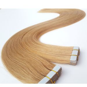Skin Weft Tape In Human Hair Extensions 40 pieces 100g Brazilian Hair 18" 20" 22" 24" Double Sided Tape 27 Strawberry Blonde