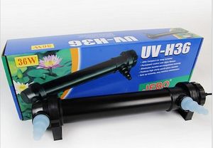 JEBO W Puissance Stérilisateur UV Lampe Lumière Clarinette à filtre ultraviolet Nettoyeur d eau pour étang Aquarium Coral Koi Fish Tank L