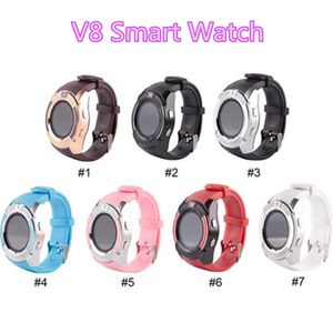 V8 Smart Watch Sports Bluetooth SmartWatch z pełnym okrągłym ekranem 0.3m Camera MTK6261D Wsparcie Android Micro SIM karty TF z pakietem detalicznym