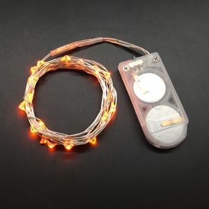 LED lamp string spot copper wire lamp string yellow 2 meter 20 lamp CR2032 button battery box Xmas Deco 3D light