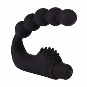 10 Geschwindigkeit Silikon Vibrierender Analplug Prostata-Massagegerät Hoden Vibrator Wasserdichte Perlen Butt Plug Vibration Sexspielzeug für Männer