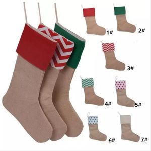 Presentes de Natal meias de alta qualidade saco de serapilheira de algodão listrado meias de doces para o Natal Partido Decoração da árvore