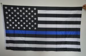 ABD İnce Blue Line Bayrak 3 mx 5 ft Polyester Banner Uçan 150 * 90cm Özel bayrak açık