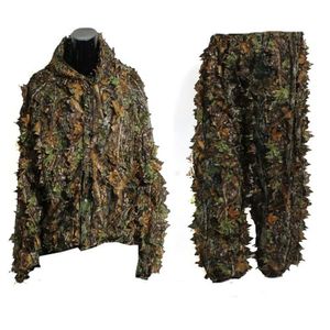 Polyester Durable Outdoor Woodland Sniper Camo Ghillie Suit Kit Cloak Outdoor Leaf Camouflage Jungle Hunting Birding suit