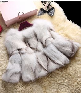 شتاء جديد أزياء النساء الكامل الكامل Pelt Natural Natural Fox Fur ثلاث أربع جمل O-teck متدرج اللون الدافئ سماكة معطف فرو قصير casacos smlxl