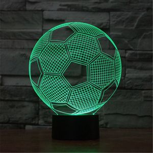 Fotboll Creative 3D Acrylic Visual Home Touch Table Lampa Färgrik Byte Konst Inredning USB LED Barns skrivbord Nattlampa TD20