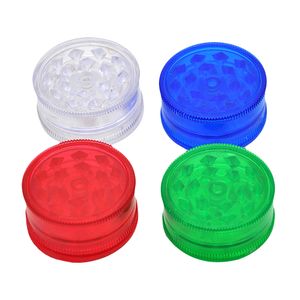 HONEYPUFF Diameter 42MM 3 Layer Smoking Plastic Grinder Herb Tobacco Spice Crusher Hand Muller Wholesale Color Random