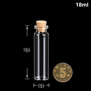 100PCS 18ml Schöne Kleine Flasche Tiny Klar Leere Wishing Glas Nachricht Fläschchen Mit Korken 22mm * 70mm Behälter