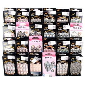 Wholesale Wholesale- Factory Price! Fashion Acrylic False Nail Full French Sticker Nail Tips Manicure 25 Colors Hot