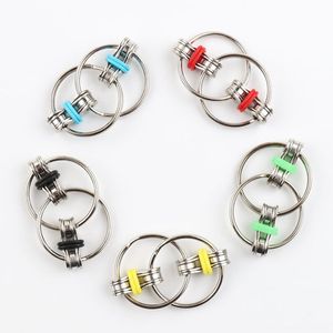 Kluczowy Pierścień Fidget Spinner Gyro Ręcznie Spinner Metal Toy Finger Łańcuch Keyring Handspinner Zabawki do zmniejszenia Lęku Dekompresji 5 Kolory