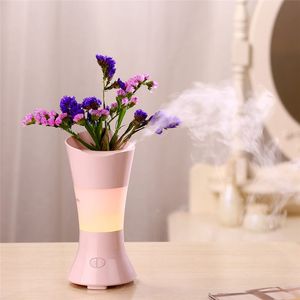 100ML Romantic Flower Fairy Ultrasonic Aromatherapy Diffuser 7 Changing Colors LED Essential Oil Diffuser Aroma Humidifiers Vase LZ0449