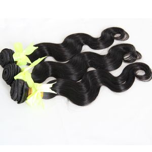 300g brasilianska mänskliga hårväv naturliga svarta 3pcs kroppsvåg buntar mänskliga hårförlängningar dubbeldragen, ingen shedding, tangle gratis