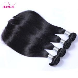 Wholesale straight human hair weft for sale - Group buy Mongolian Straight Virgin Hair Weave Bundles Unprocessed Mongolian Remy Human Hair Wefts Natural Black Extensions g Pieces Tangle Free