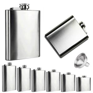 Boom Fashion 6 Sizes 4oz-10oz Stainless Steel Pocket Hip Flask Retro Whiskey Flask Liquor Screw Cap With Funnel in Vovotrade