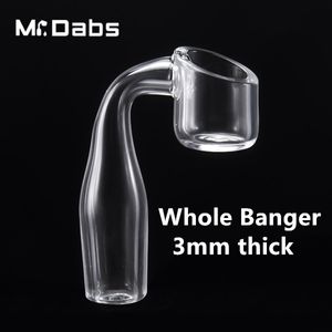 Raucherzubehör Großhandel mit extra dickem Quarz-Banger, 3 mm dick, kuppellos mit 10/14/19 mm poliertem Außen- oder Innengelenk für Wasserpfeifen, Dab-Rigs