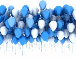 7x5ft Blue Silver Balloons Backdrop Dzieci Dzieci Birthday Party Photography Tackdrops Vinyl Newborn Baby Photoshoot Prop