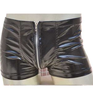 Männer Zipper Unterwäsche Boxer Shorts Sexy Unterhosen Männliche Beutel Höschen Geöffneter Gabelung Elastische Taille Neuheit Dessous