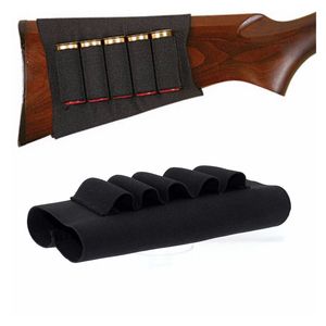 Shooting Gear Magazine Bag Pack Mag Pouch Cartridges Holder Ammunition Reload Tactical Buttstock Cover with 5 pcs Ammo Shell Carrier NO17-011