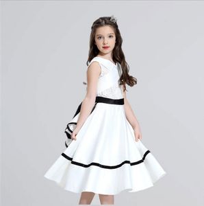 Vestidos de Daminha Elegante weiße Spitze Erstkommunion Kleider für Mädchen Pageant Blumenmädchen Kleid Mädchen Hochzeit Party Kleider