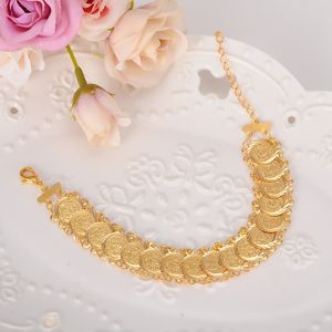 Himmel talang bao mynt armband 22k guld gf islamisk muslim arabiska mynt armband kvinnor män arabiska land mellan östra smycken