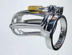 Newest Desige Male Chastity Device Stainless steel Cock Cage Metal Penis Lock bondage ring Sex Toys