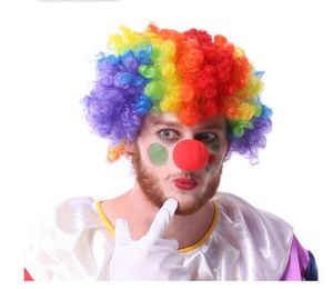 Party Peruki Kolorowe Afro Clown Włosy Dziecko Dorosłych Kostium Piłka nożna Fan Wig Włosy Halloween Rainbow Włosy Peruki dla piłki nożnej 1776 Cosplay Peruki