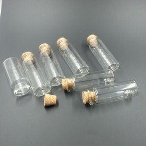 Tomma kosmetiska behållare Små glas hantverk Flaskor med korkar Mini Parfymer Flaskor 50st 22 * ​​60 * 12.5mm 14ml