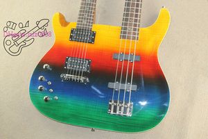 factory sells New alien double neck Left handed 6 string electric guitar + 4 string electrical bass colour body