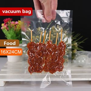 16x24cm A Grade Vakuum Transparent Kokt mat Saver Förpackning Bags Kötttacks Hermetisk Förvaring Värmeförsegling Plastpaketpåse