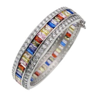 Bangle Manchet White Topaz Sterling Zilver Natuurlijke Amethist Garnet Kunzite Peridot Sapphire Dames Armbanden Sieraden
