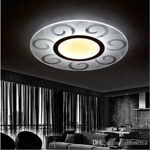 Super-tunna moderna LED-taklampor Runda Sun Ceiling ljuskronor för vardagsrum Bedroom Akrylbelysningsarmatur