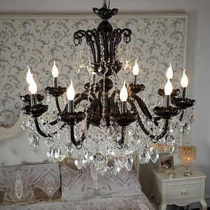 Современная люстра свечей крупной хрустальной люстры Лестница Lustres de Cristal Deco Современная современная люстра крытая лампа