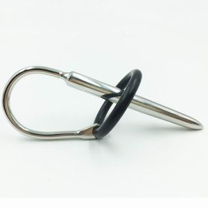 Chastity Devices Latest Male Stainless Steel Urethral Sounding Stretching Stimulate Bead Dilator Penis Plug With Cock Ring BDSM Sex Toy