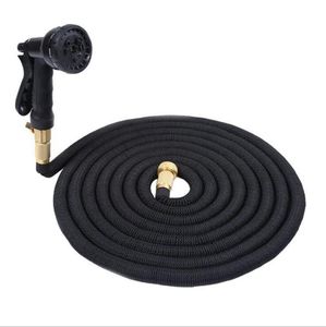 50FT Expandable Garden Watering Hose Flexible Pipe With Spray Nozzle Metal Connector Washing Car Pet Bath Hoses