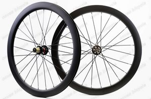 700C 50mm depth 25mm width carbon wheels Disc brake cyclocross carbon road bike wheelset Clincher  Tubular U-shape rim