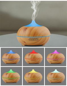 300ml Aroma Essential Oil Diffuser Wood Grain Ultrasonic Cool Mist Humidifier for Office Home Bedroom Living Room Study Yoga Spa DHL free