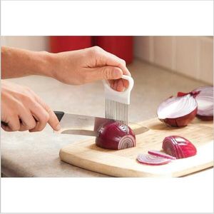 Stainless Steel Onion Slicer Vegetable Tomato Holder Cutter Kitchen Tools Gadget