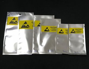 Offene ESD-Kunststoffverpackungstasche, 6 x 11 cm, antistatisch, antistatisch für Telefon-Flexkabel-Akku, Kunststoff-Verpackungsbeutel, gelbes Etikett