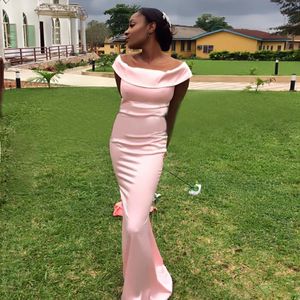 Pink Satin Long Bridesmaid Dresses 2018 Cap Sleeves Sheath Maid Of Honor Gowns Floor Length Wedding Guest Formal Party Dress Cheap