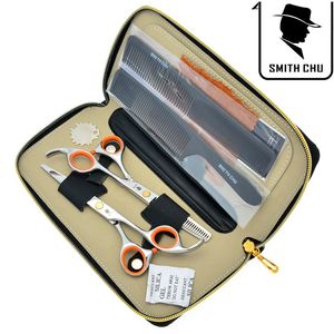 6.0Inch 2017 New SMITH CHU Hot Selling Professional Hairdressing Shears Set Cutting & Thinning Hair Scissors Salon Kit Barber Razor, LZS0074