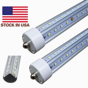 LED 8ft enkelstift 72W T8-rörkyldörr LED-rör med en enda stift FA8 V-formad 270 Vinkel LED-ljusrör AC100-305V